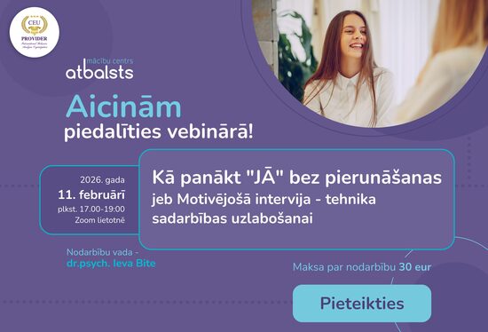 Tiešsaistes vebinārs. Kā panākt "JĀ" bez pierunāšanas. 2026.gada 11.februāris, plkst.17.00